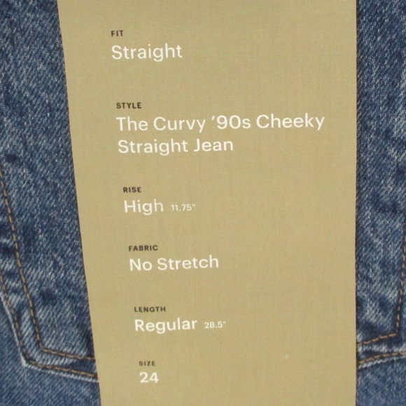 Everlane Jeans Women's 24 Curvy 90s Cheeky‎ Straight High Rise Northridge Denim - Picture 8 of 14